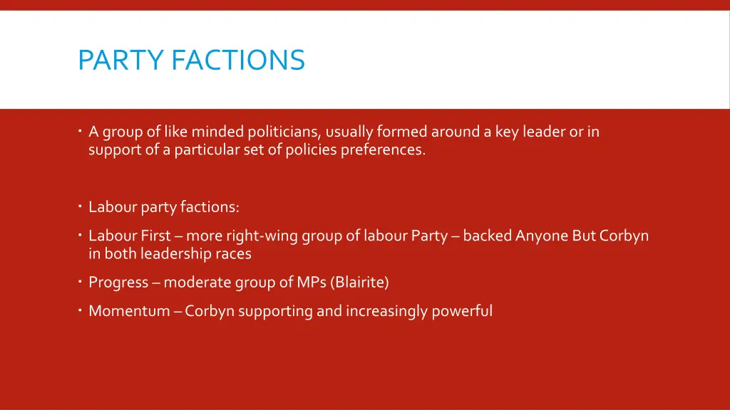 party factions