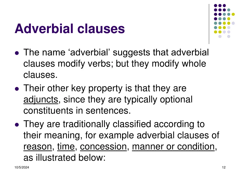 adverbial clauses