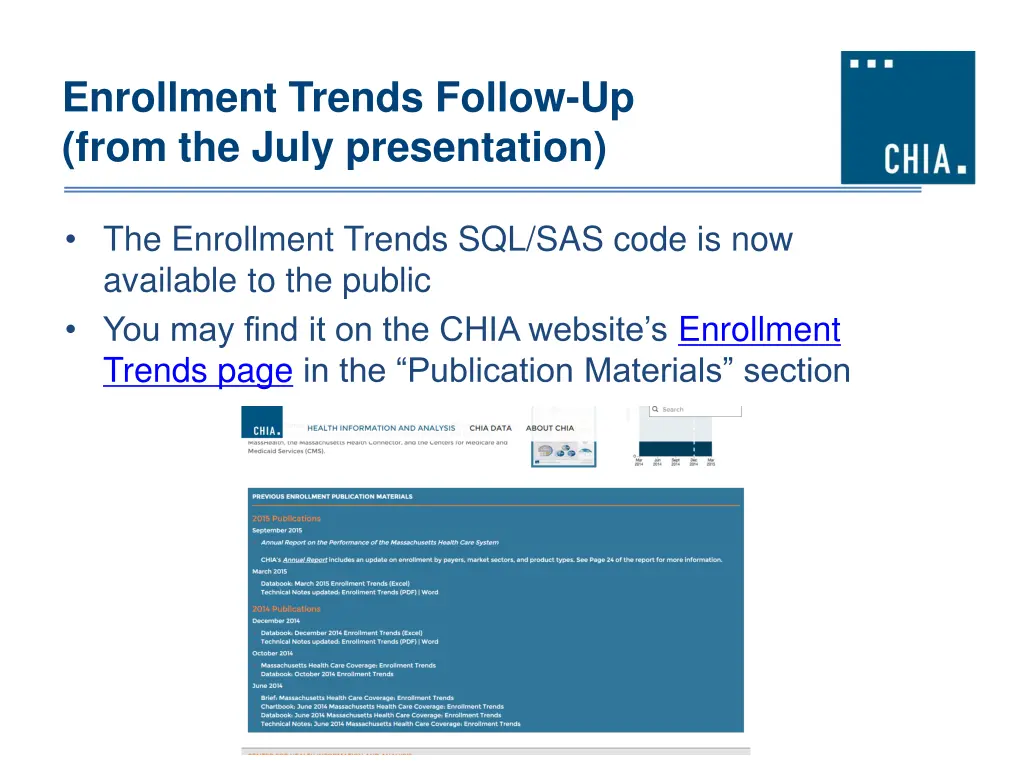 enrollment trends follow up from the july