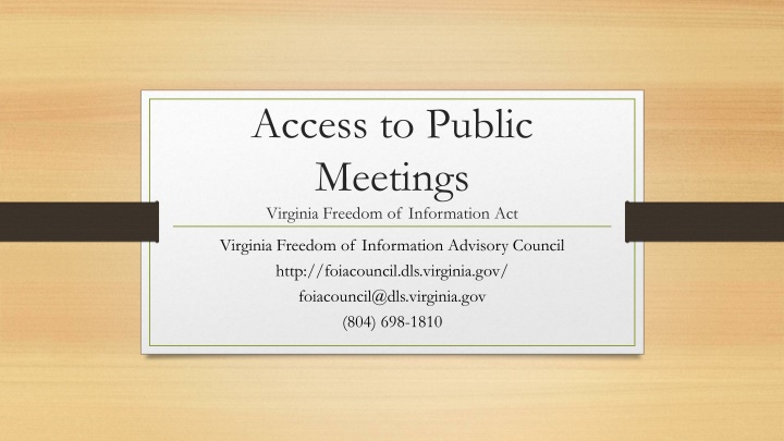 access to public meetings virginia freedom