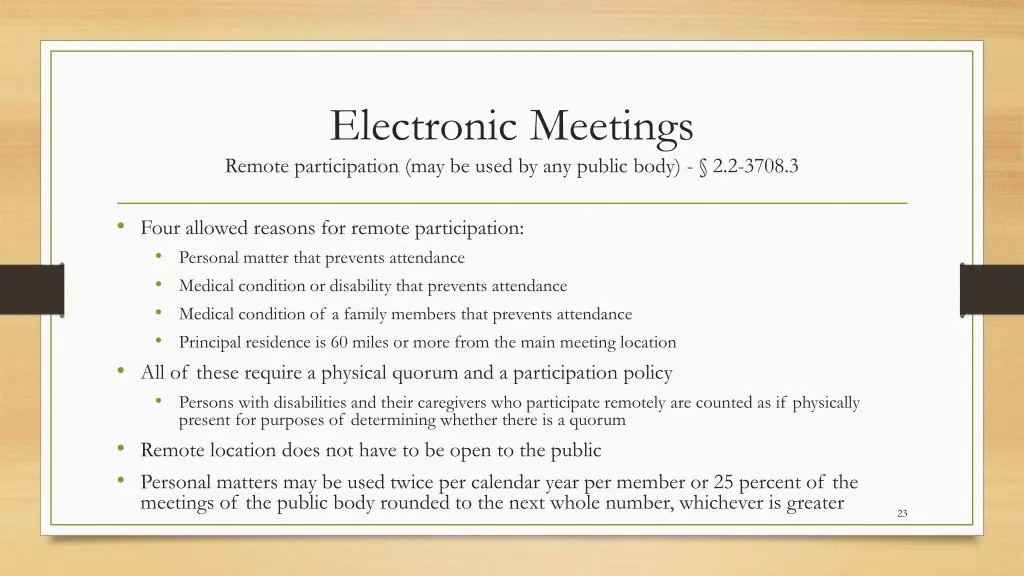 electronic meetings remote participation