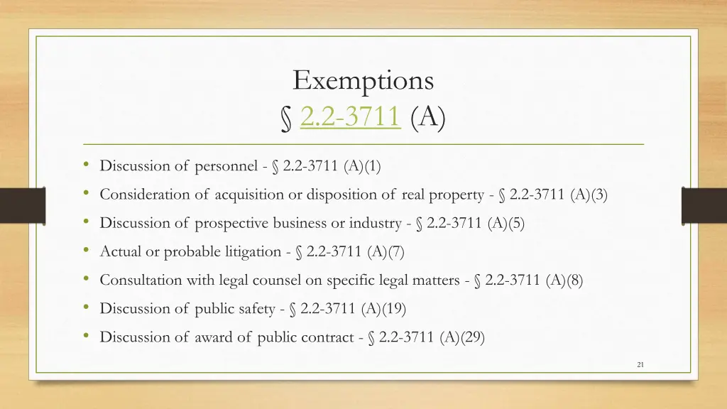 exemptions 2 2 3711 a