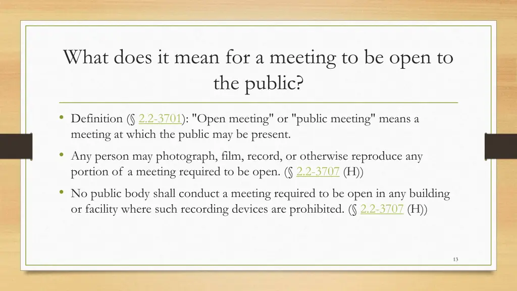 what does it mean for a meeting to be open