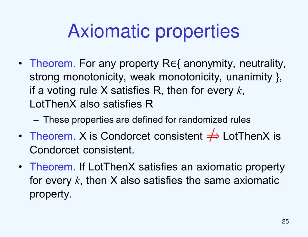 axiomatic properties