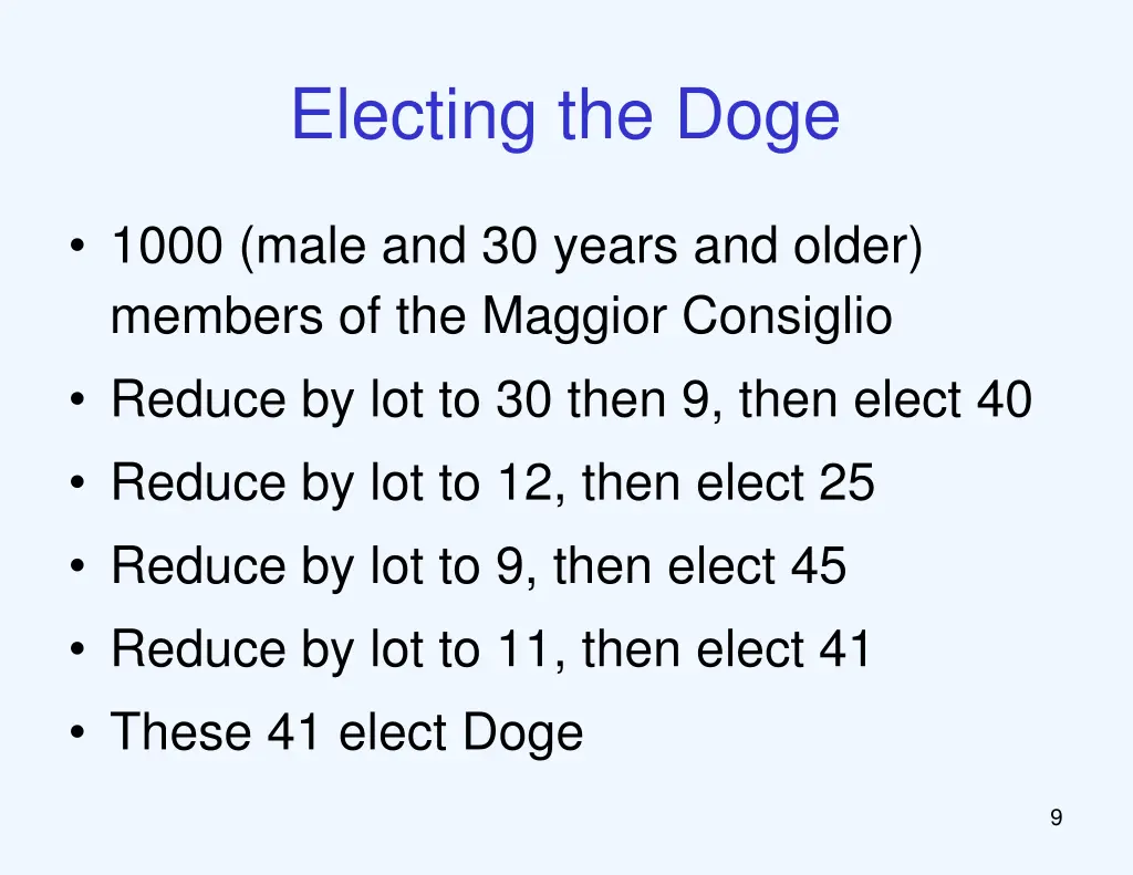 electing the doge 7