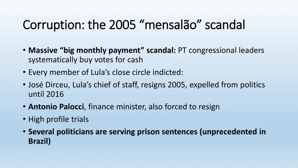 corruption the 2005 corruption the 2005 mensal o