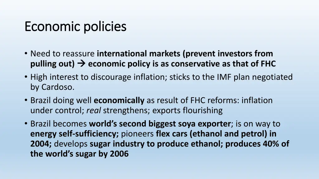 economic policies economic policies