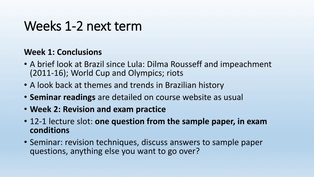 weeks 1 weeks 1 2 next term 2 next term