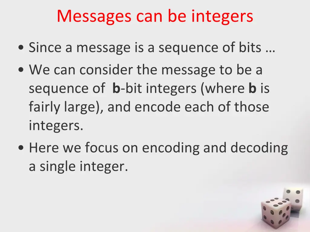 messages can be integers