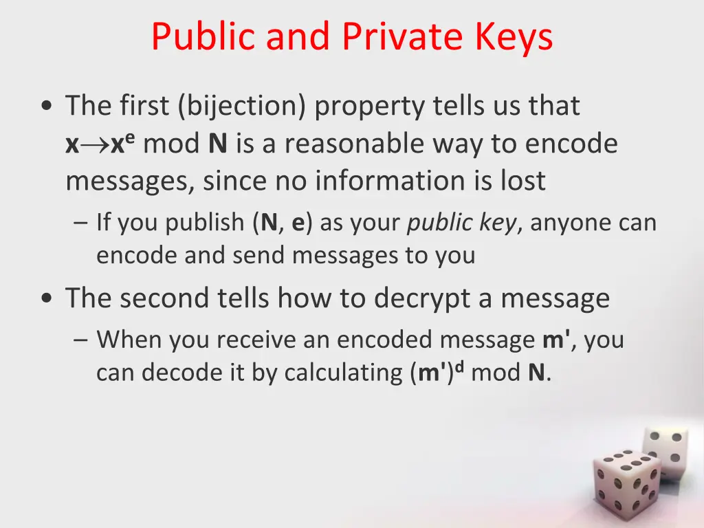 public and private keys