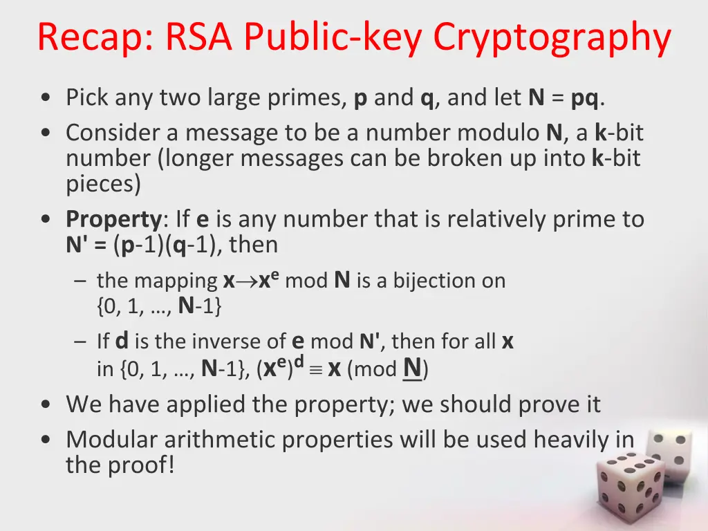 recap rsa public key cryptography