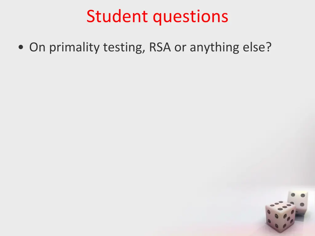 student questions