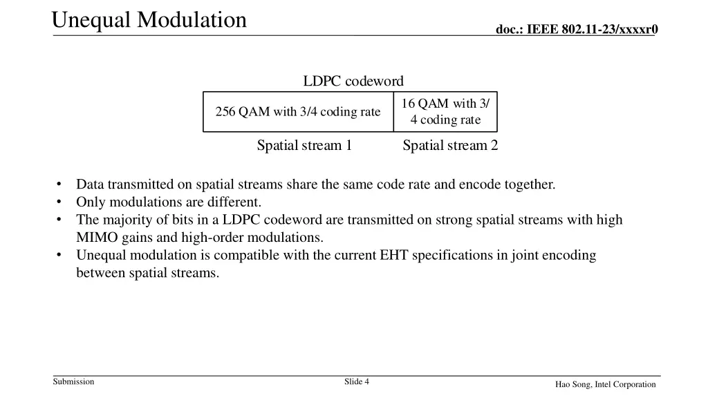 unequal modulation