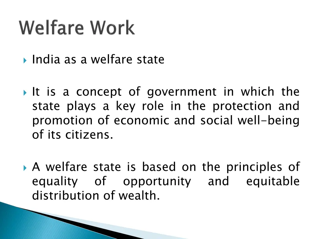 india as a welfare state