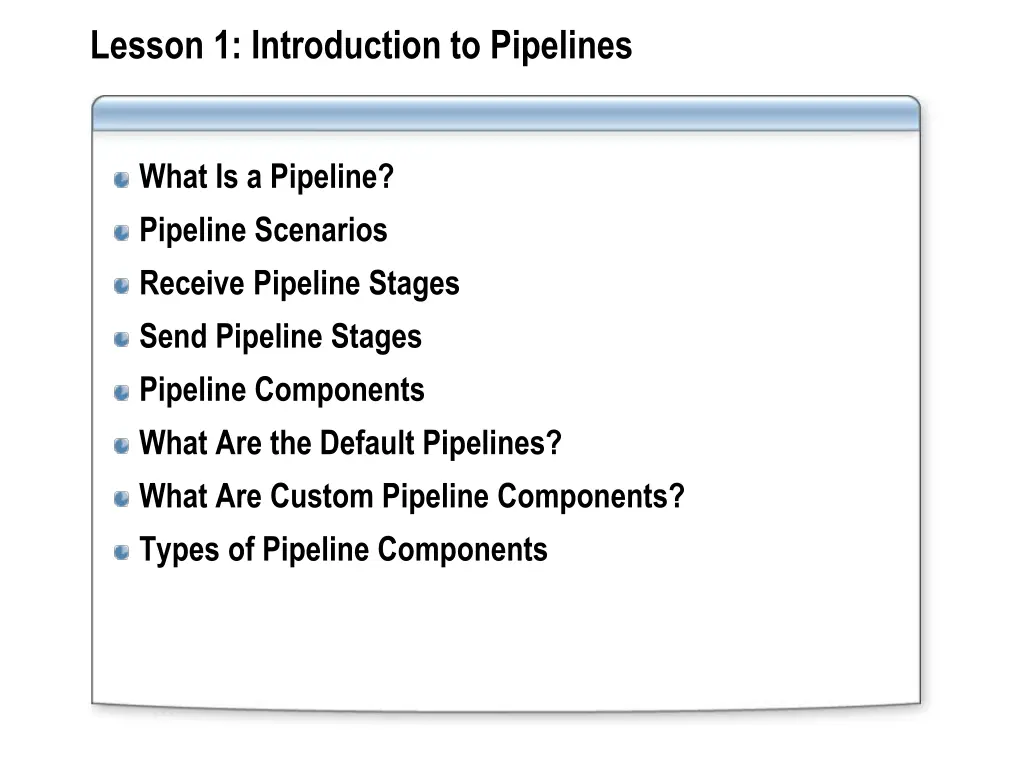 lesson 1 introduction to pipelines