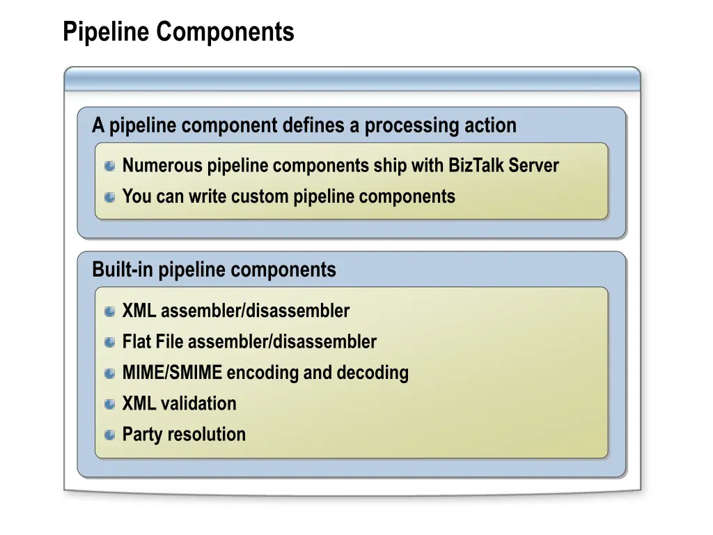 pipeline components