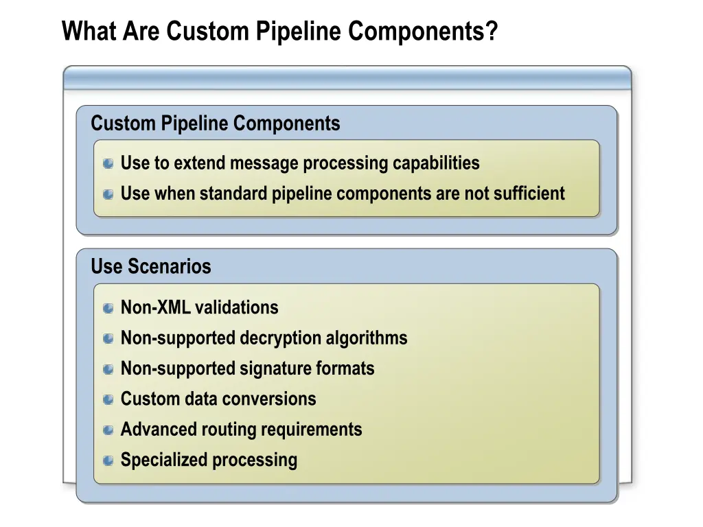 what are custom pipeline components