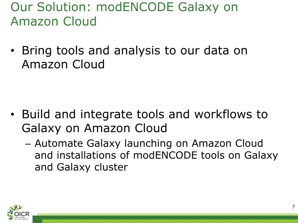 our solution modencode galaxy on amazon cloud