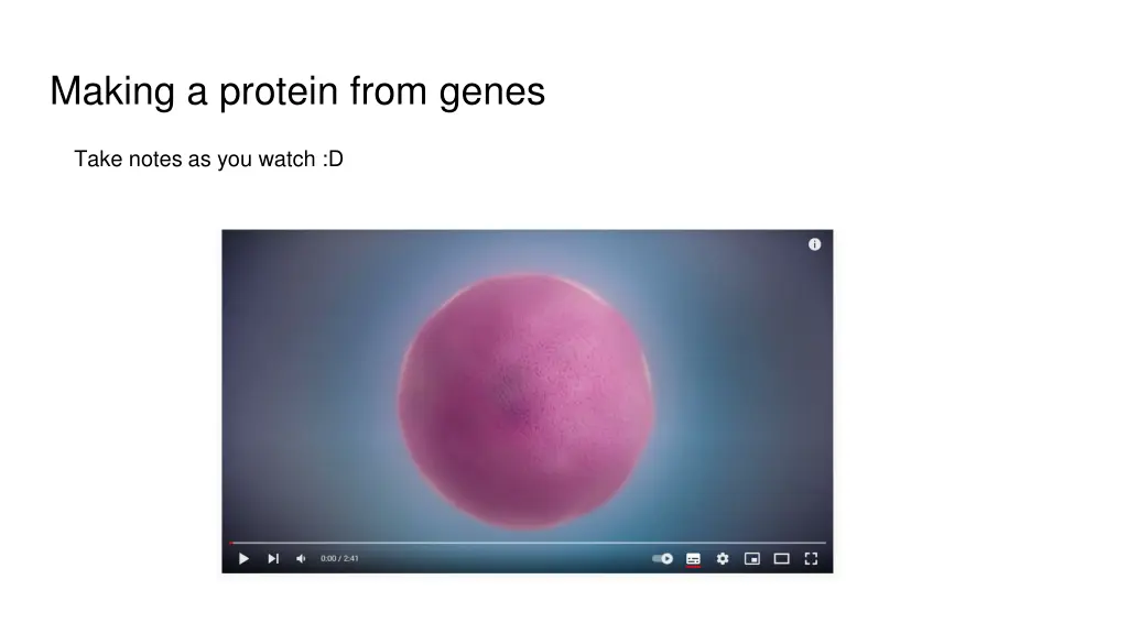 making a protein from genes