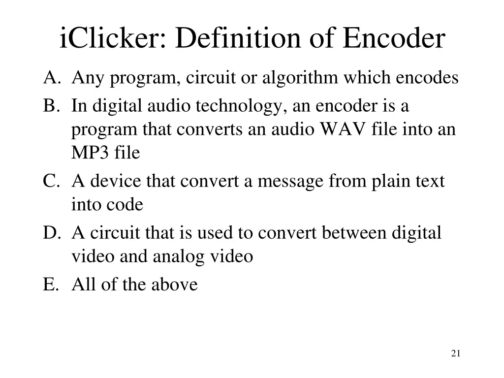 iclicker definition of encoder