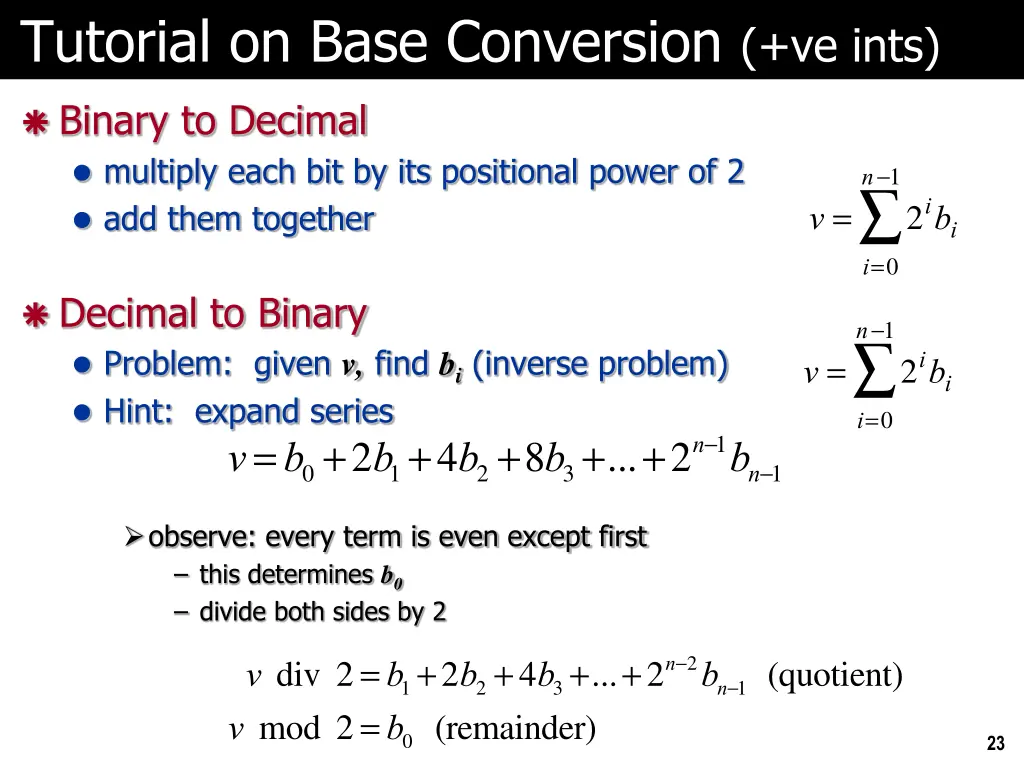 tutorial on base conversion ve ints