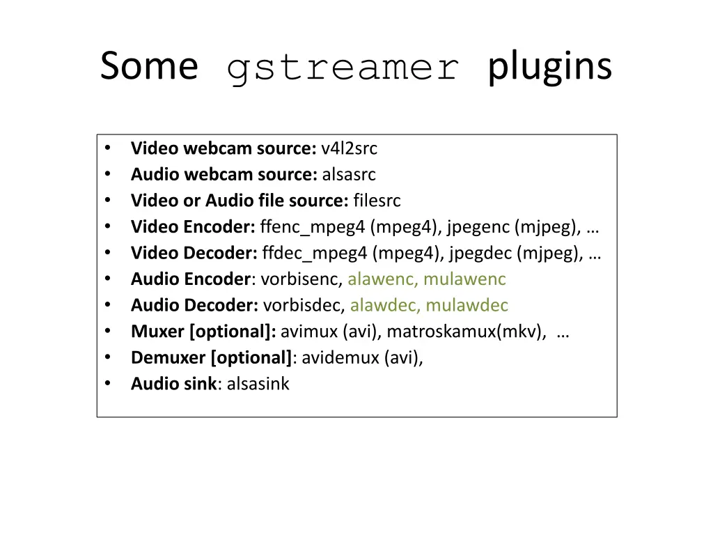 some gstreamer plugins