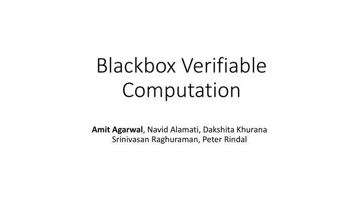 blackbox verifiable computation