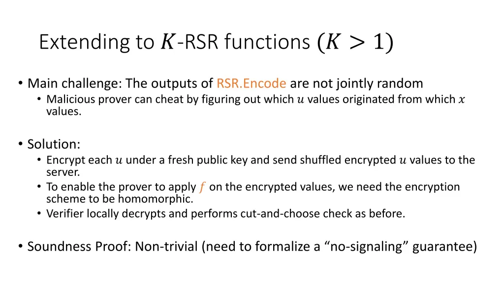 extending to rsr functions 1