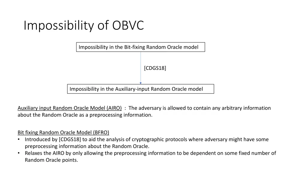 impossibility of obvc