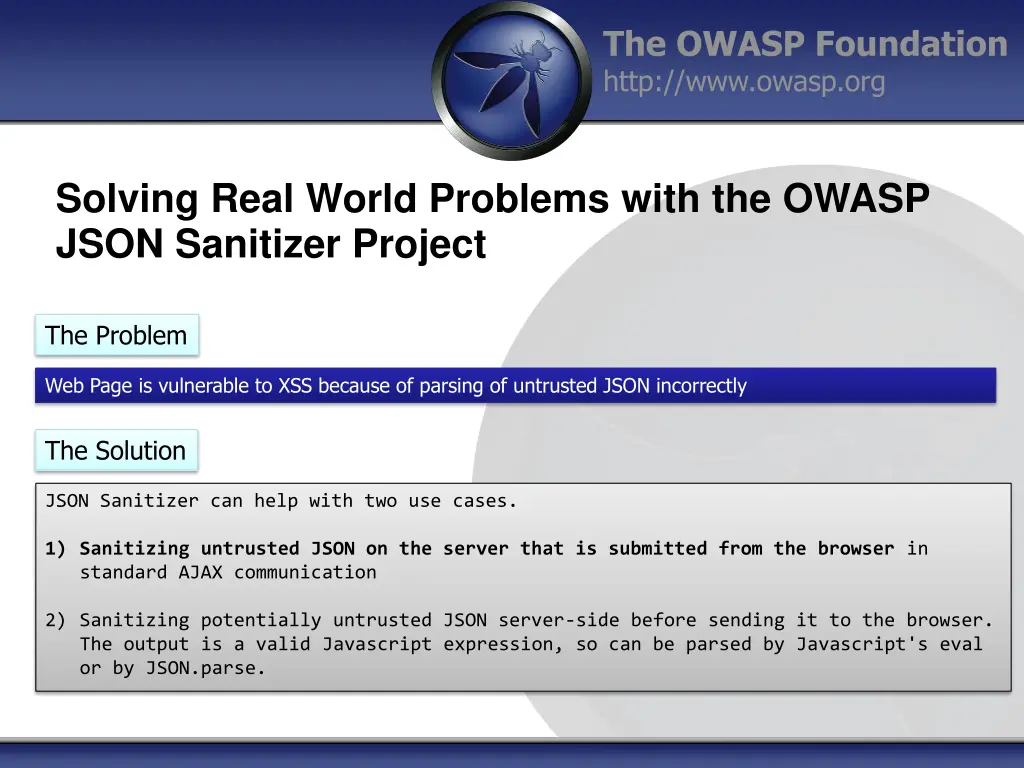 the owasp foundation http www owasp org 19