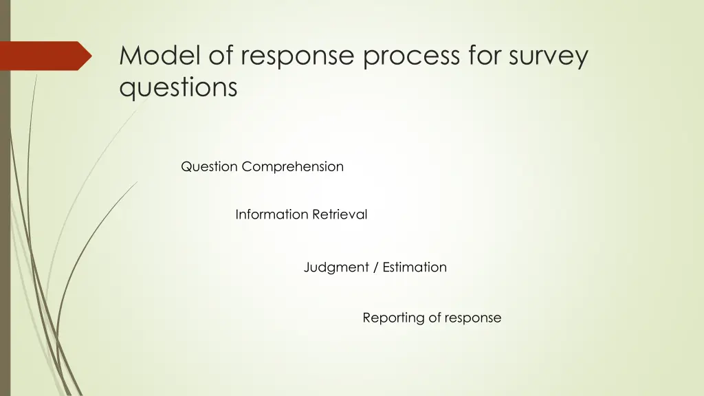 model of response process for survey questions