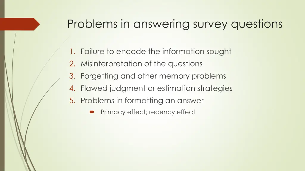 problems in answering survey questions 5