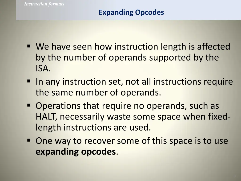 instruction formats