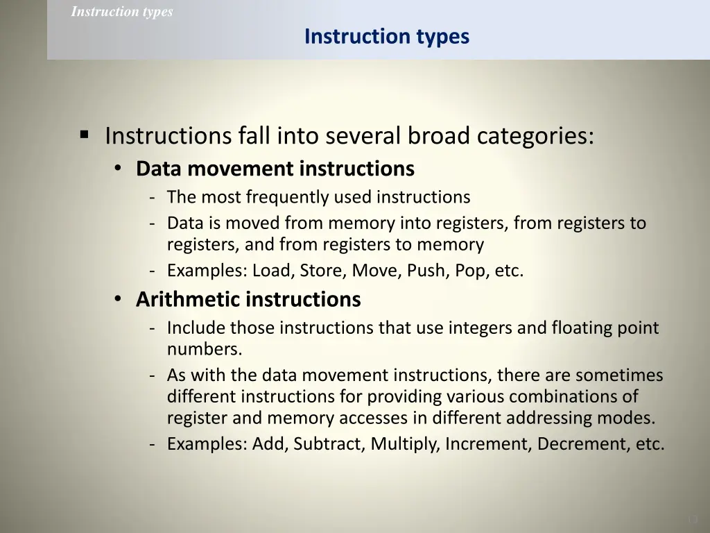 instruction types