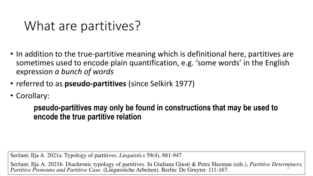 what are partitives 1