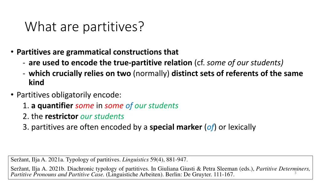 what are partitives