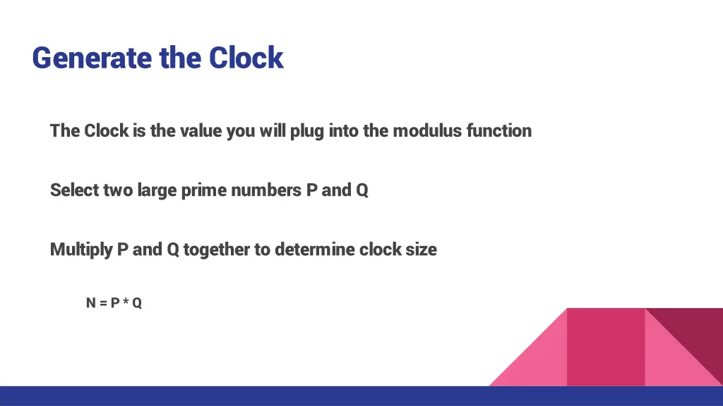 generate the clock