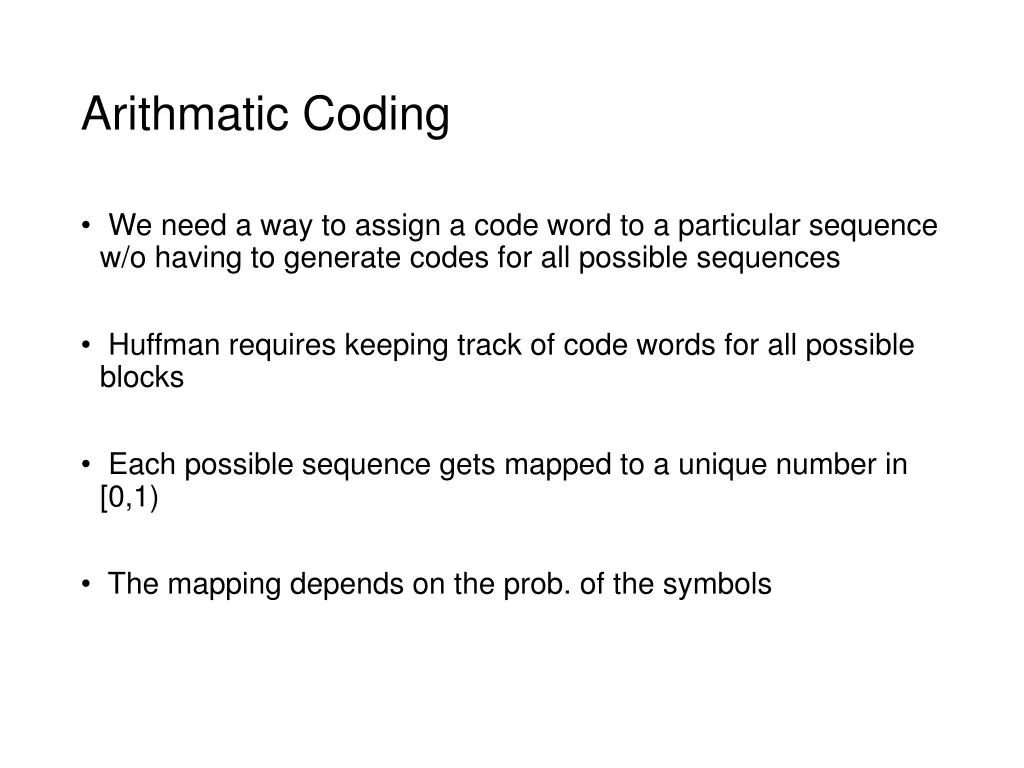 arithmatic coding