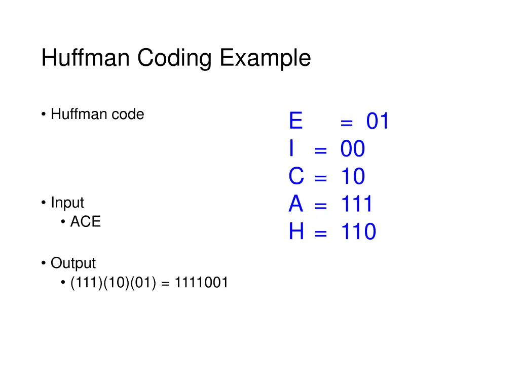 huffman coding example