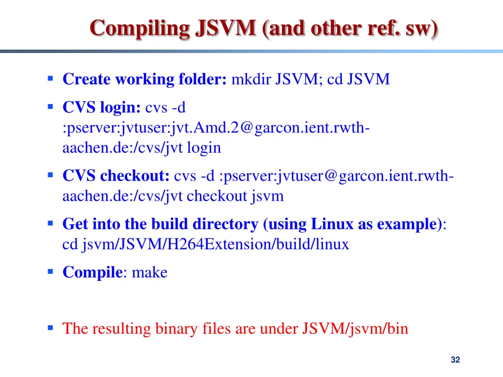 compiling jsvm and other ref sw