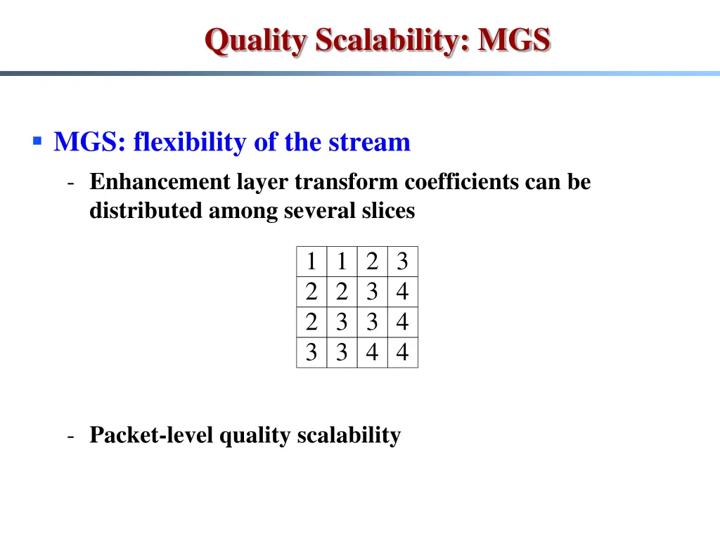 quality scalability mgs 1