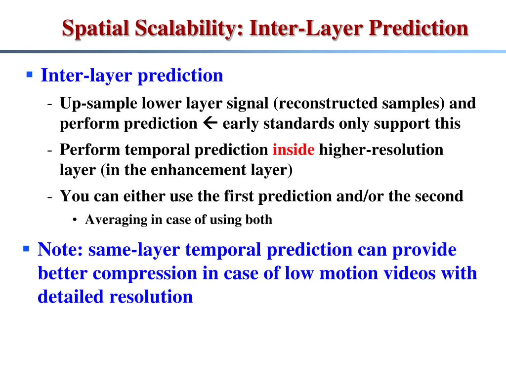 spatial scalability inter layer prediction