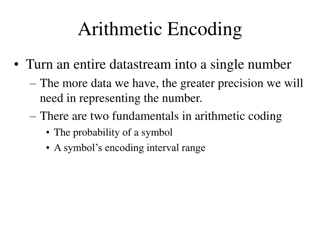 arithmetic encoding