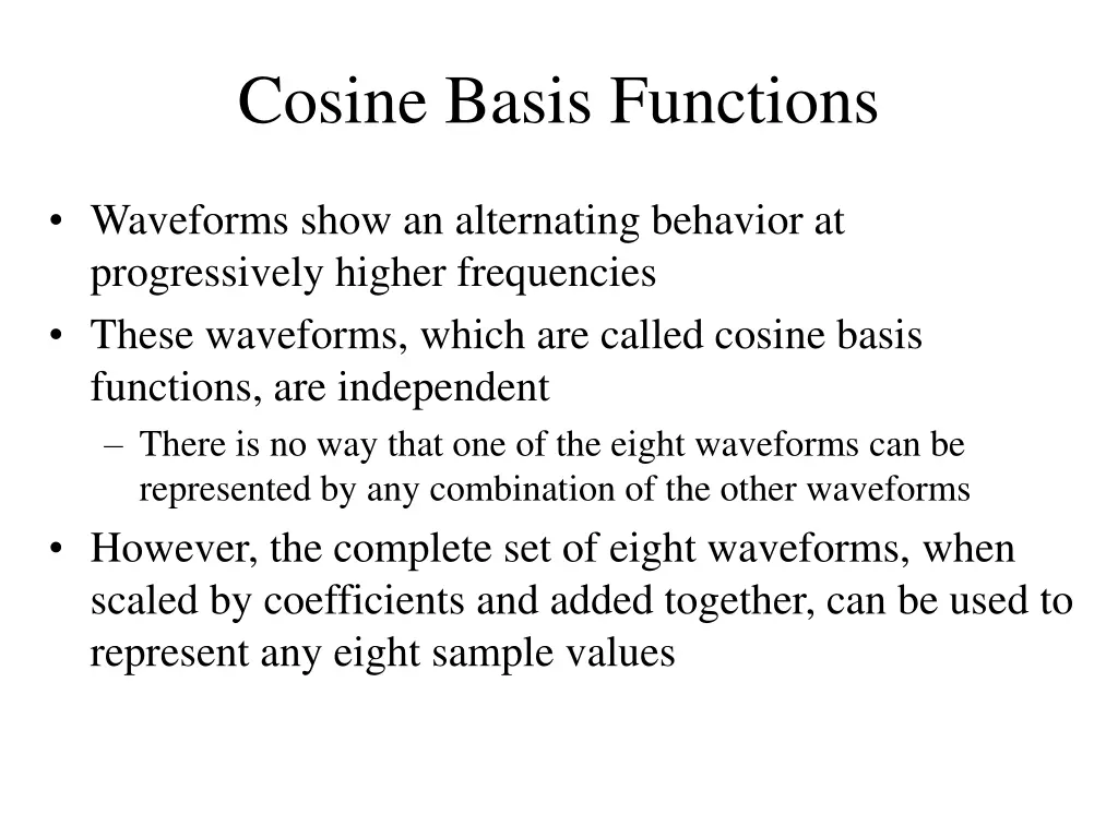 cosine basis functions