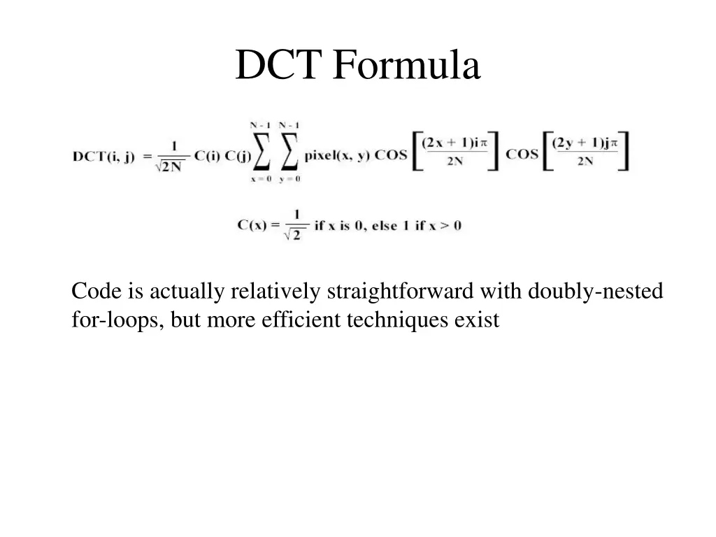 dct formula