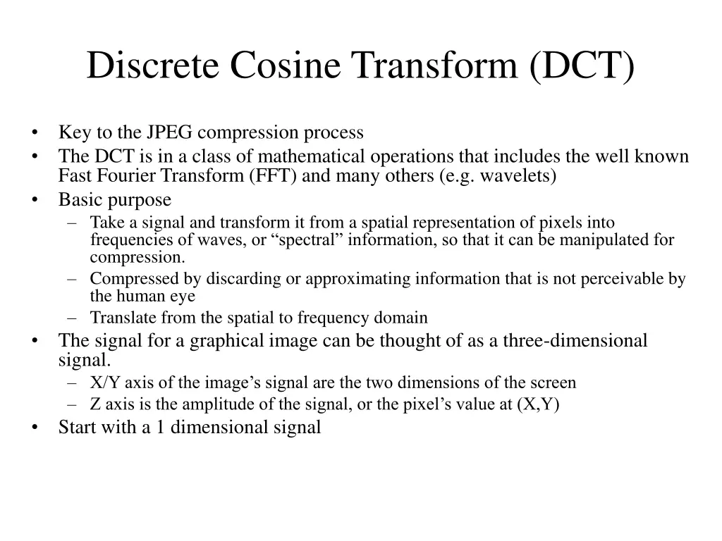 discrete cosine transform dct