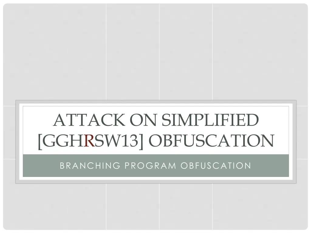 attack on simplified gghrsw13 obfuscation