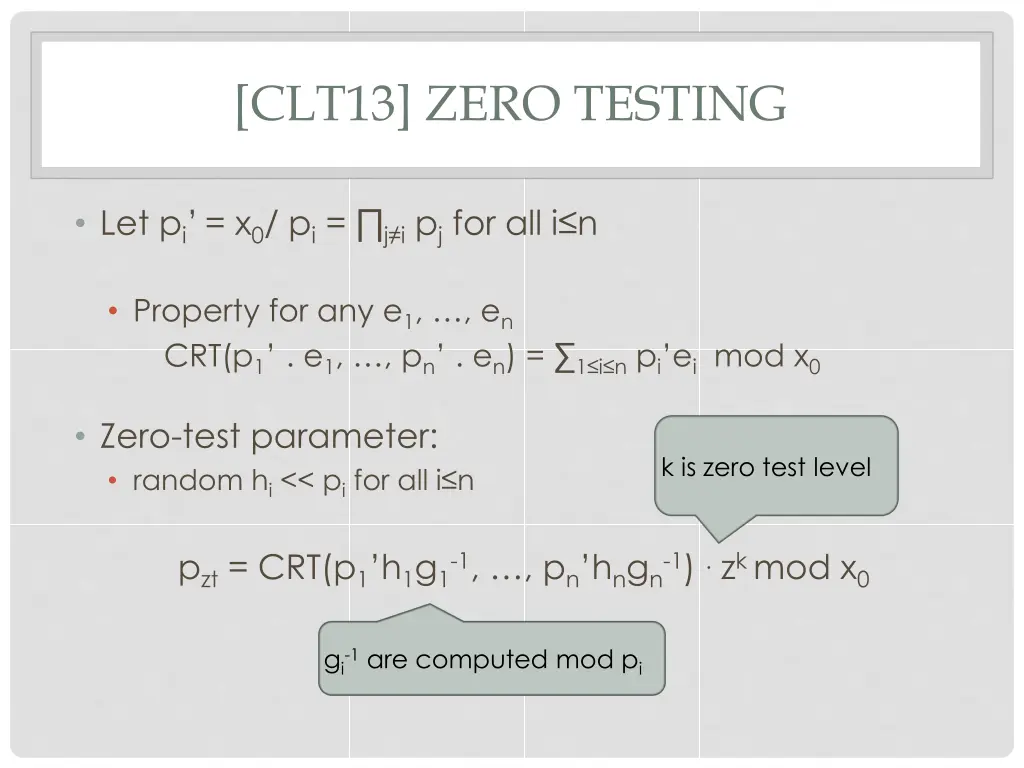 clt13 zero testing