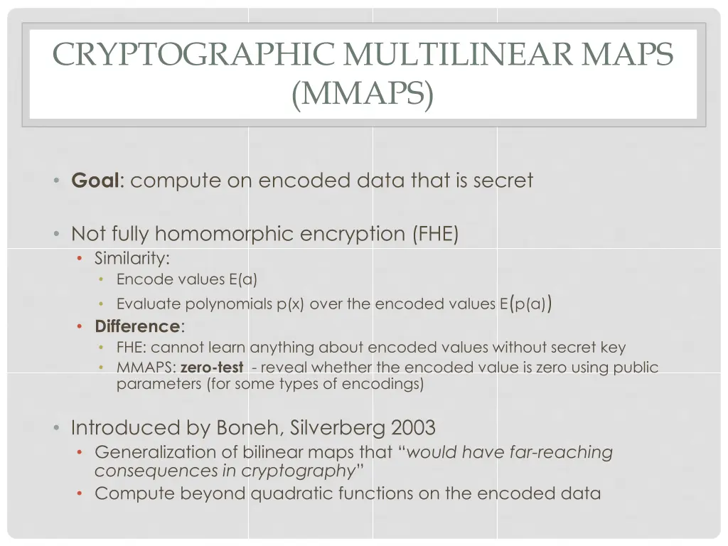 cryptographic multilinear maps mmaps