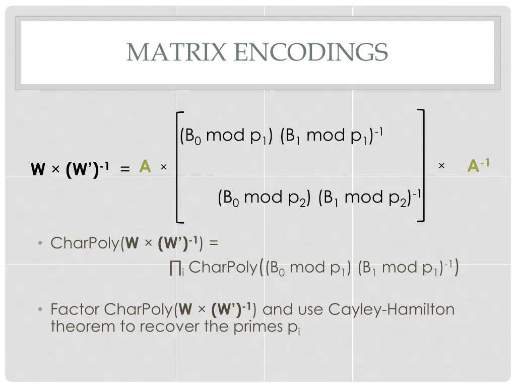 matrix encodings 2